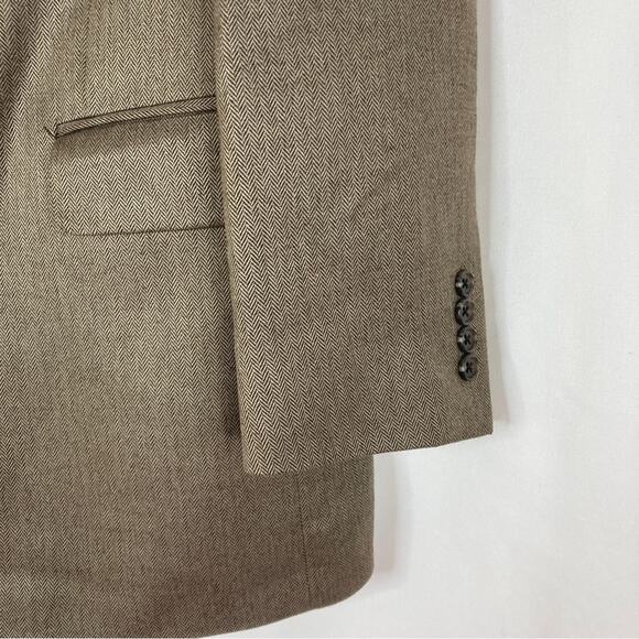 Jos. A. Bank | Brown Silk Camel Hair Mens Suit Jacket Size 44R - Picture 3 of 7
